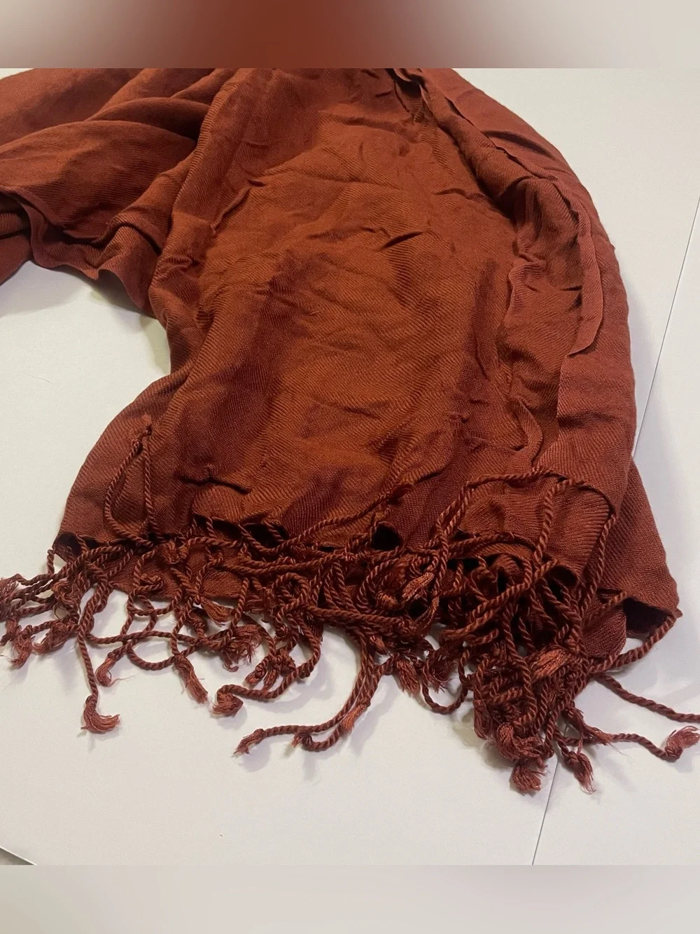 Jones New York Burnt Copper Fashion Scarf with Fringe